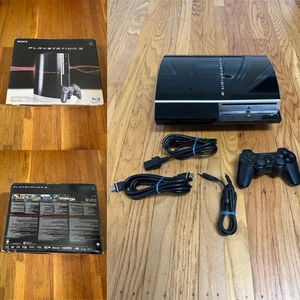 De Colección PlayStation 3 PS3 Fat CECHH01 40GB Sistema de Consola Cables Controlador Caja FUNCIONA - Imagen 1 de 24