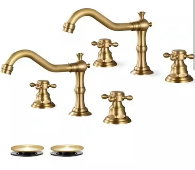 AKLFGN 8" Grifo de Baño Cascada Amplia Paquete de 2 Latones Antiguos - Caja Abierta Foto 1 de 4