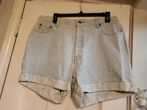 Express EXP JEANS High Rise 100% Cotton LT. BLUE Denim Shorts Size 13/14 VINTAGE - Picture 1 of 8