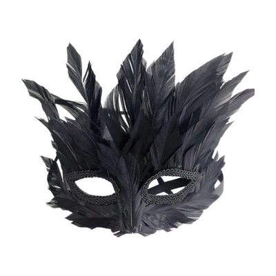Feather Masquerade Mask Fancy Dress Eye Mask for Party Prom Fancy Dress Ball - Image 1 of 2