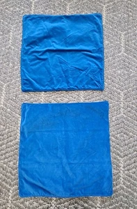 Juego de 2 fundas de almohada Ikea Sanela algodón terciopelo azul - Imagen 1 de 10