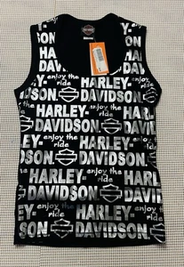 Harley Davidson Enjoy The Ride Tank Top Schwarz Silber Damen S Neu mit Etikett Grand Canyon - Bild 1 von 8