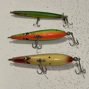 Vintage 3 Wood Floating High Roller Fishing Lures - Picture 1 of 8