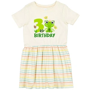 Inktastic 3rd Birthday Princess Frog Toddler Dress Birthdays Third Happy Reptile - Picture 1 of 5