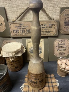 Vintage umfunktionierter primitiver Holz Pfünder Stampfer Stößel Bauernhaus Display ~ - Bild 1 von 7