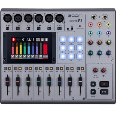 Zoom PodTrak P8 Podcast Recorder, 6 Microphone Inputs, 6 Headphone Outputs,... - Image 1 of 4