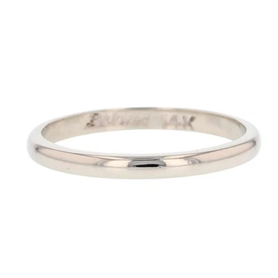 Alianza de boda clásica pulida de 2 mm de oro blanco de 14 k 1,39 gramos tamaño 5,5 Foto 1 de 4
