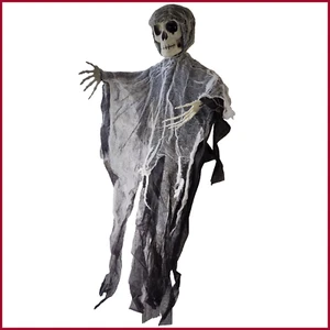 Hanging Ghoul Skeleton Decoration Reaper Pose-able Yard Party House Prank Black - Picture 1 of 2