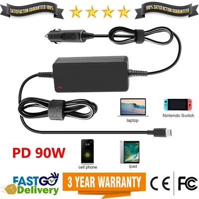 90W In-Car Cigarette USB-C Type C Laptop Adapter Charger for Dell XPS 9360 9370 - Image 1 of 4