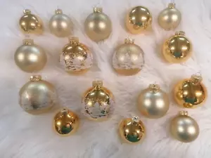 Christbaumkugel Weihnachtskugel Christbaumschmuck Krebs Lauscha Winterwald Gold - Bild 1 von 6