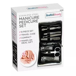 8 Stück Maniküre Pediküre Sets mit Reiseetui Edelstahl Nagelschneider Set - Bild 1 von 6