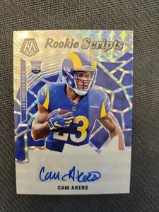 CAM AKERS 2020 PANINI MOSAIC ROOKIE SCRIPTS RC AUTO LOS ANGELES RAMS - Picture 1 of 2