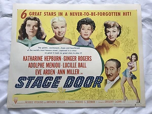 "Stage Door" 1953 locandina film originale primo numero 22x28 Lucy Ball Hepburn - Foto 1 di 5