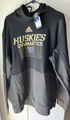 Adidas UW Washington Huskies Gimnasia Hombres’s 2XL Sudadera con Capucha Negra Nueva con Etiquetas $65 Foto 1 de 4