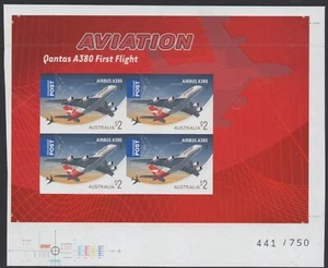 Australia 2008 Aviation Numbered Imperforate Mini Sheet MUH - Picture 1 of 1