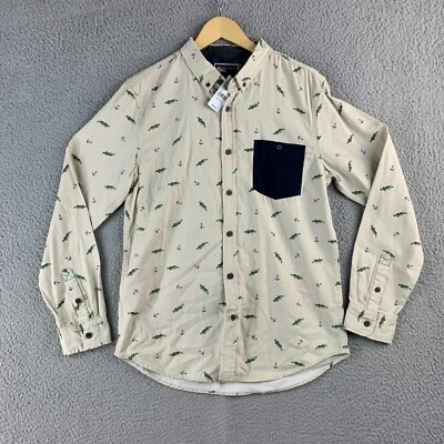 Modern Amusement Shirt Mens Large Fish Print Long Sleeve Button Up Pocket New - Image 1 of 4
