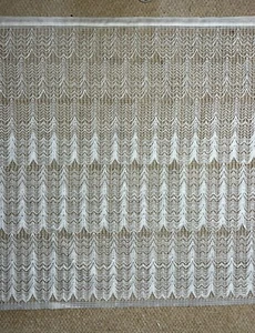 NUEVO SIN ETIQUETAS 9m rollo vieira diseño macrame encaje rodpocket café cortina 43 pulgadas de largo  - Imagen 1 de 15