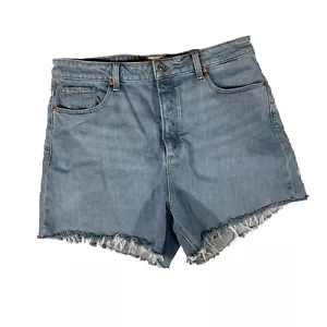 Pantalón Corto Paige The Noella Denim Talla 32 Dobladillo Deshilachado Botón Mosca Talla Alto O55 - Imagen 1 de 4