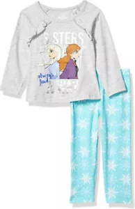 Frozen 2 Girls Heather Gray L/S Top 2pc Legging Set Size 4 5 6 6X - Picture 1 of 1