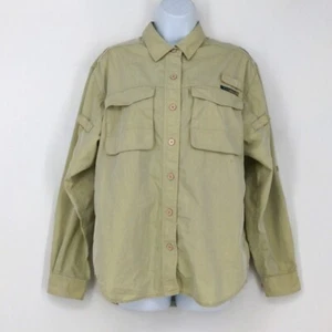EXOFFICIO Vented Cotton Nylon Shirt Beige Outdoor Camp Shirt Women's Size 10/12 - Picture 1 of 9