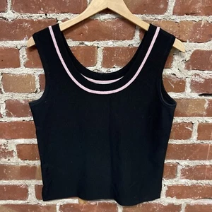 St John Black Pink Knit Tank Top Petite P - Picture 1 of 3