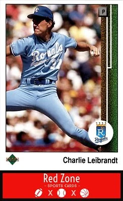 1989 Upper Deck - #637 Charlie Leibrandt NM Set Break. - Image 1 of 2