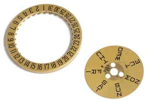 FHF 909 (17 jewels) calendar discs for 6 o'clock - Imagen 1 de 2