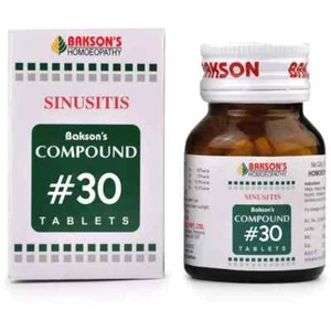 Bakson Compound No 30 (Sinusitis) (100tab) Homeopathy Free Shipping - Picture 1 of 5