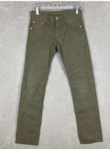 Levi’s 511 Jeans Kid’s 18/Men's 29X29 Dark Olive Green Denim Slim Fit EUC! - Picture 1 of 7