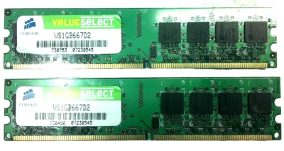 2GB 2x1GB PC2 5300 CORSAIR VS1GB667D2 ValueSelect DDR2-667 Desktop Memory Kit - Image 1 of 2