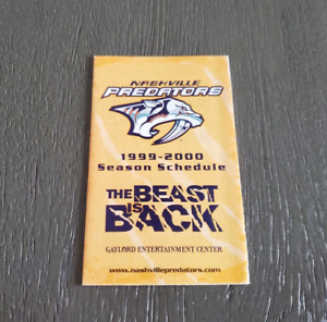 1999/00 NHL Nashville Predators Schedule The Beast Is Back