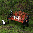 1:6 Dollhouse Miniature Park Bench Recliner Mini Double Chair Garden Decor T _cn