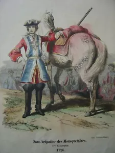 Gravure d'un Sous-brigadier des Mousquetaires en 1726 - Photo 1/1