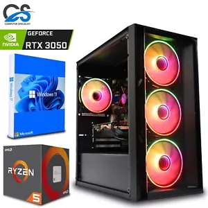 Fast Gaming PC AMD Ryzen 5 4500 16GB RAM RTX 3050 512GB M.2 Windows 11 Wi-Fi - Picture 1 of 10