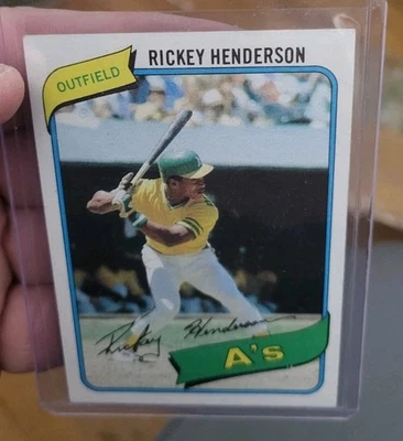 1980 Topps Rickey Henderson Rookie Card, Gorgeous Baseball Card Exc To Mint A's - Image 1 of 4
