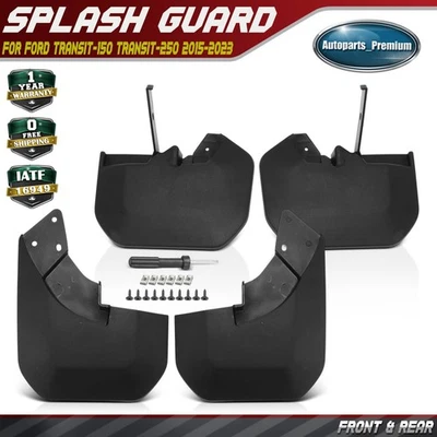 4x Front & Rear Mud Guard for Ford Transit-150 Transit-250 Transit-350 2015-2023 - Image 1 of 4