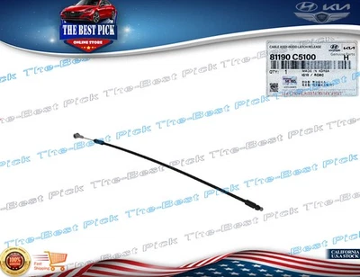 ⭐GENUINE⭐OEM 抽油烟机闩锁释放电缆短适用于 2016 - 2020 起亚索伦托 81190C5100 — 第 1/4 张图片