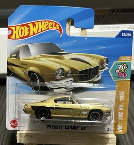 Tarjeta internacional Hot Wheels '70 Chevy Camaro RS 53/250 2025 dorada - Imagen 1 de 2