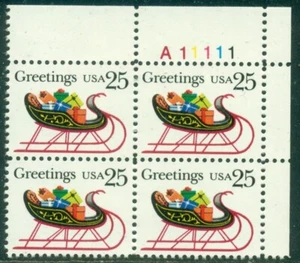 SCOTT # 2428 PLATE BLOCK, SLEIGH FULL OF PRESENTS, MINT, OG, NH, GREAT PRICE! - Picture 1 of 1