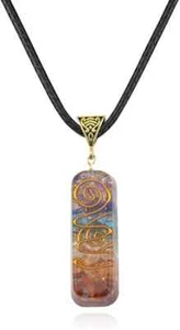 7 Chakra Natural Crystal Orgone Pendant Orgonite Unisex Healing Necklace Resin - Picture 1 of 10