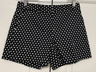 NUEVO CON ETIQUETAS Michael Kors Talla 2 Negro Blanco Lunares Chino Shorts Mujer Foto 1 de 4