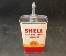 SHELL SOAP BOX DERBY LUBRICANT LEAD TOP HANDY OILER FULL Advertising Oil Tin Can