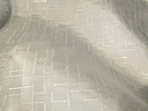 vintage acetate woven pattern WHITE clothing lining DRAPERY curtain Fabric BTY  - Picture 1 of 3