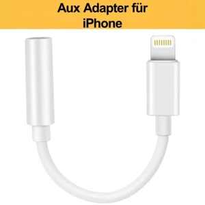 AUX Adapter Für iPhone Klinke Kabel Kopfhörer Telefonieren Bluetooth Audio 8-Pin - Bild 1 von 8