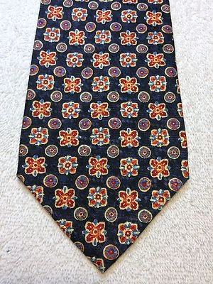 VIA CONDOTTI MENS TIE 3.75 X 59 BLACK GOLD RED BLUE - Image 1 of 4