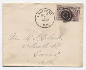 Cubierta colombiana Lakeport NH 1893 2ct [h.5445] - Imagen 1 de 3