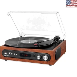 All-in-One Bluetooth Record Player with 3-Speed Turntable & Built-In Speakers - Picture 1 of 4