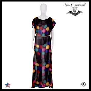 women clothing summer fashion curvy couture long black dress kaftan chiffon silk - Picture 1 of 12