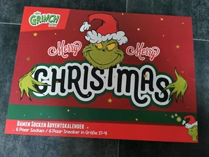 Adventskalender The Grinch Adventskalender Damen Socken Gr. 37 38 39 40 41 Neu - Bild 1 von 3