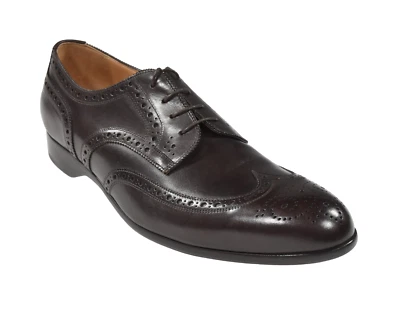 Ralph Lauren Púrpura Etiqueta Cuero Marrón Chapman Punta de Ala Zapatos de Vestir Nuevos $995 Foto 1 de 4